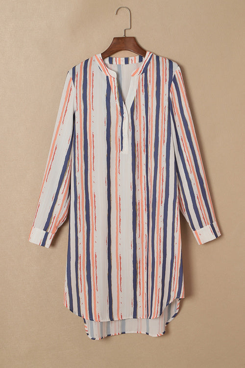 Striped High-Low Longline Shirt