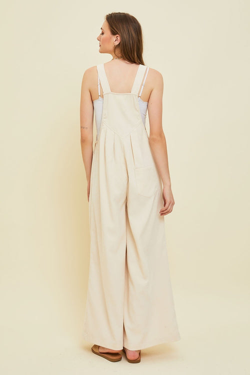 HEYSON Full Size Corduroy Sleeveless Wide-Leg Overall