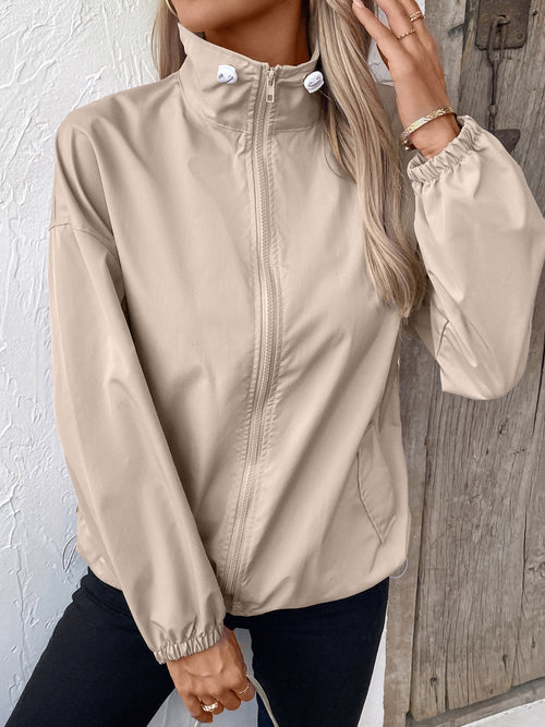 Ivy Lane Pocketed Zip Up Long Sleeve Jacket