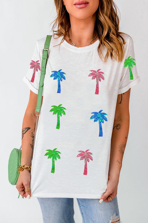 Coconut Palm Round Neck Short Sleeve T-Shirt