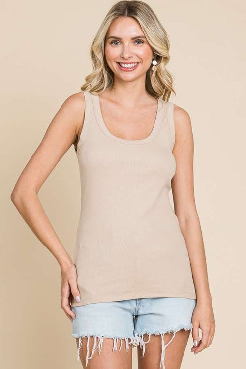 Culture Code Full Size Ribbed Scoop Neck Tank