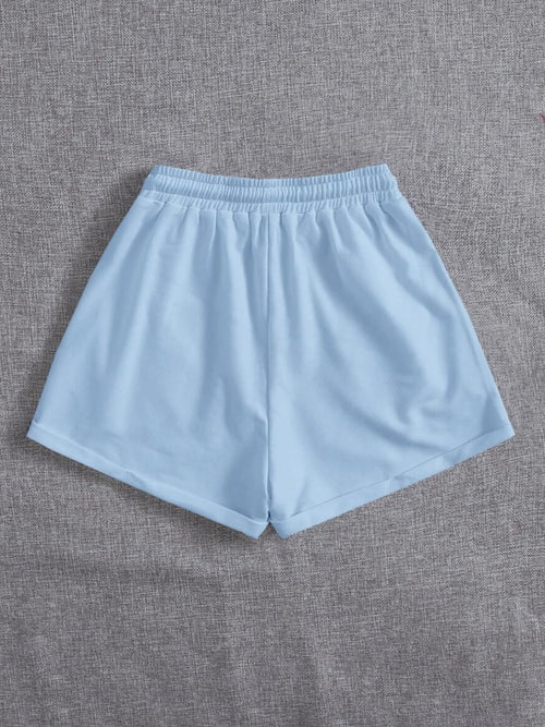 Drawstring Pocketed Elastic Waist Shorts