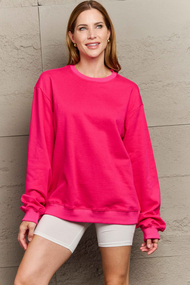 Full Size Round Neck Long Sleeve Sweatshirt