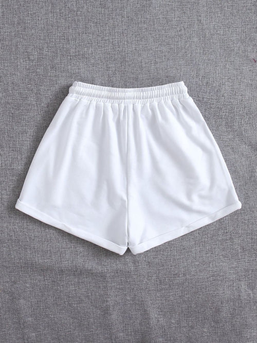 Drawstring Pocketed Elastic Waist Shorts