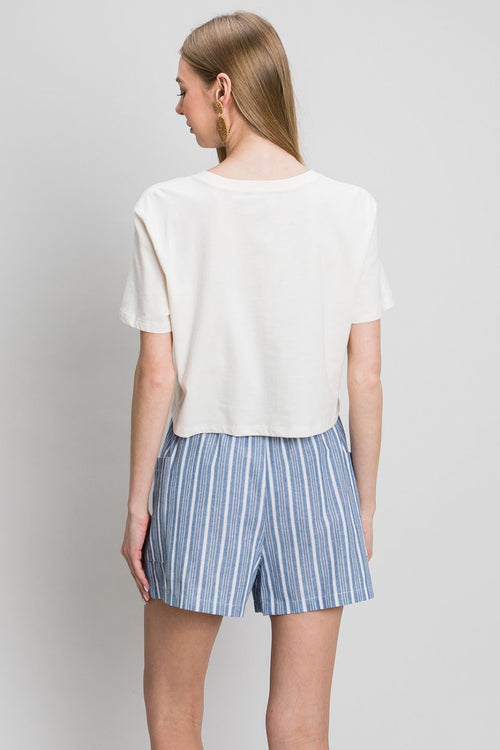 Cotton Bleu by Nu Label Yarn Dye Striped Shorts