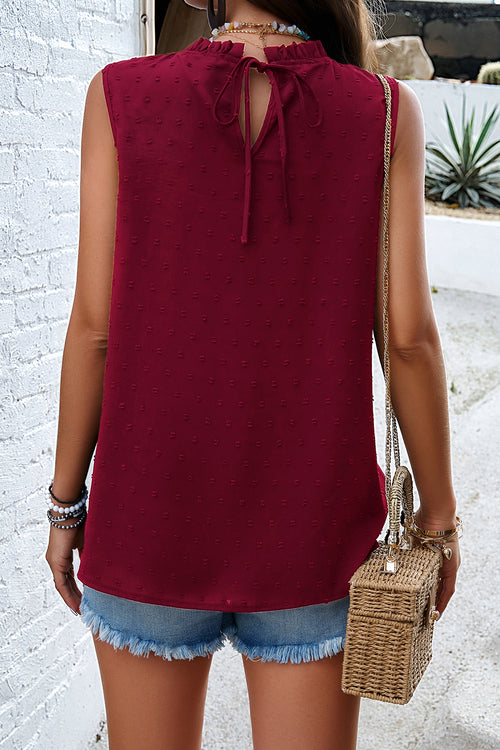 Devine Swiss Dot Round Neck Tank