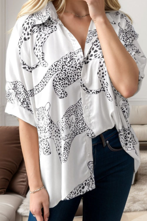 Printed Collared Neck Half Sleeve Shirt