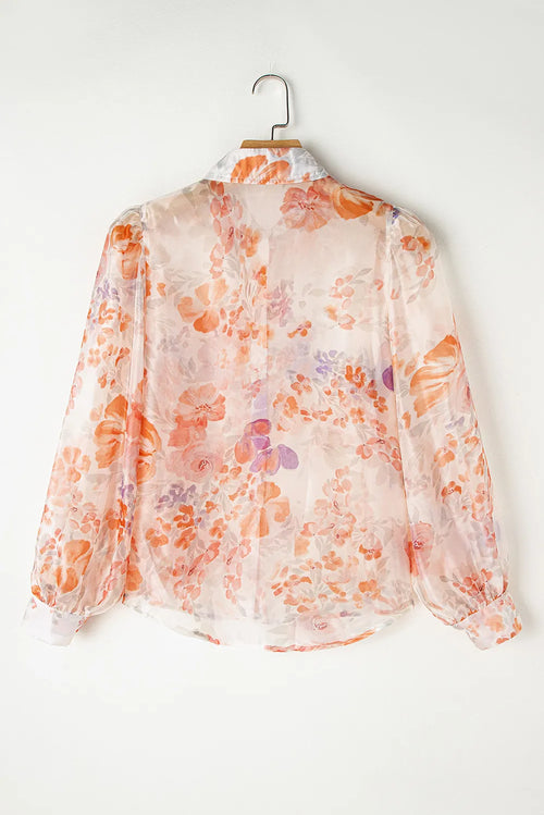 Printed Collared Neck Long Sleeve Shirt