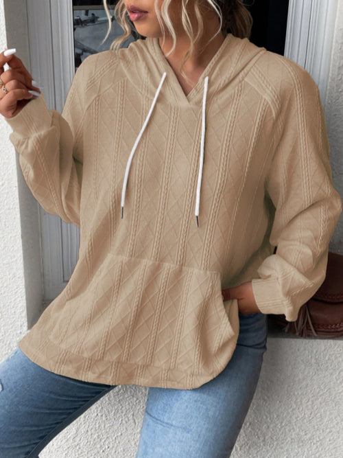 Full Size Drawstring Long Sleeve Hoodie