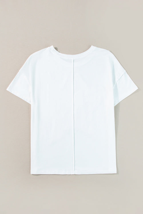 Star Round Neck Short Sleeve T-Shirt