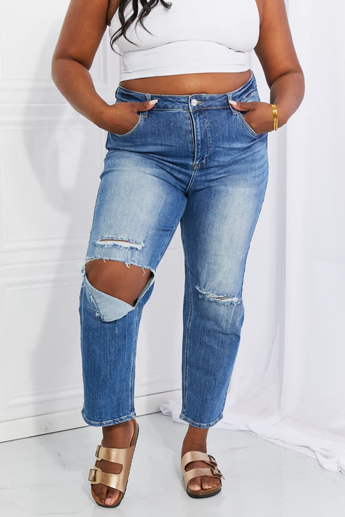 RISEN Full Size Emily High Rise Relaxed Jeans