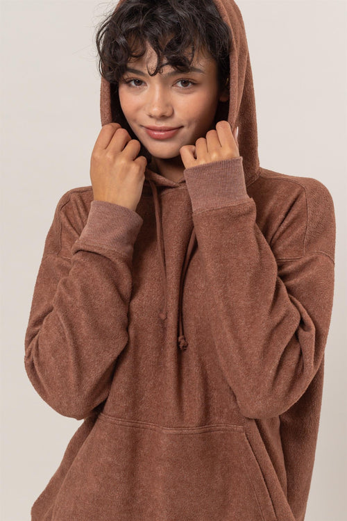 HYFVE Brushed Long Sleeve Hoodie with Kangaroo Pocket