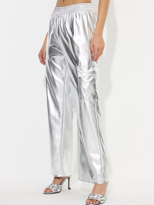 Elastic Waist Wide Leg Pants