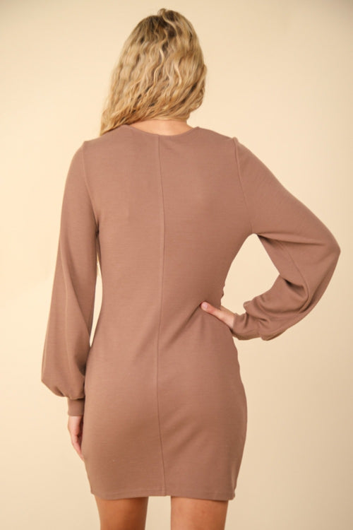 VERY J Ruched Detail Bodycon Mini Dress