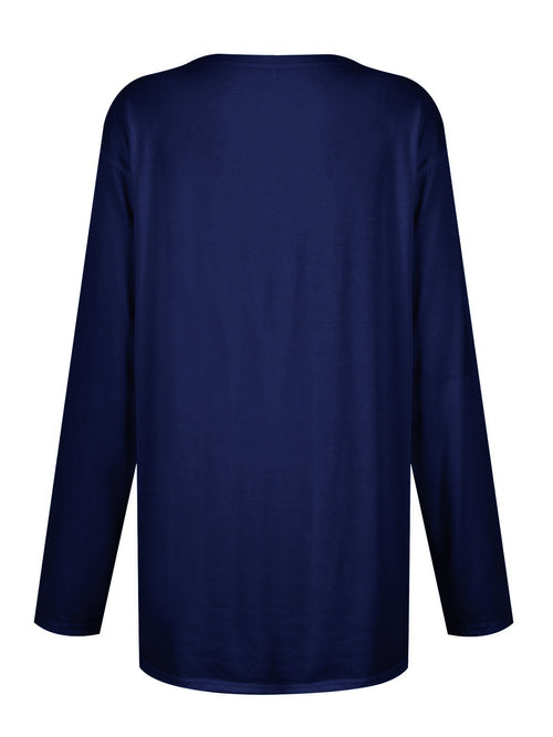 Full Size Pocketed Round Neck Long Sleeve T-Shirt