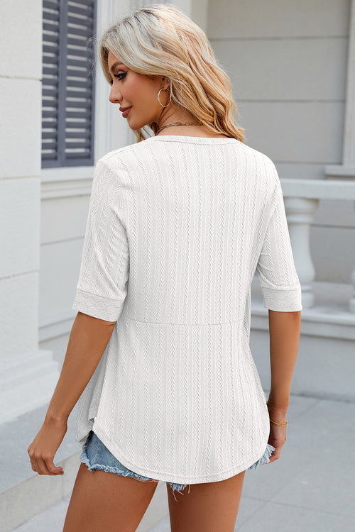 Eyelet Half Sleeve T-Shirt