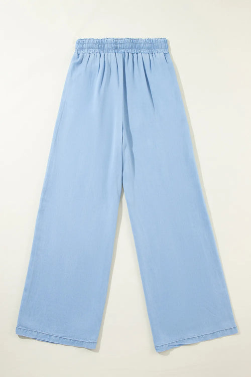 Drawstring Wide Leg Jeans