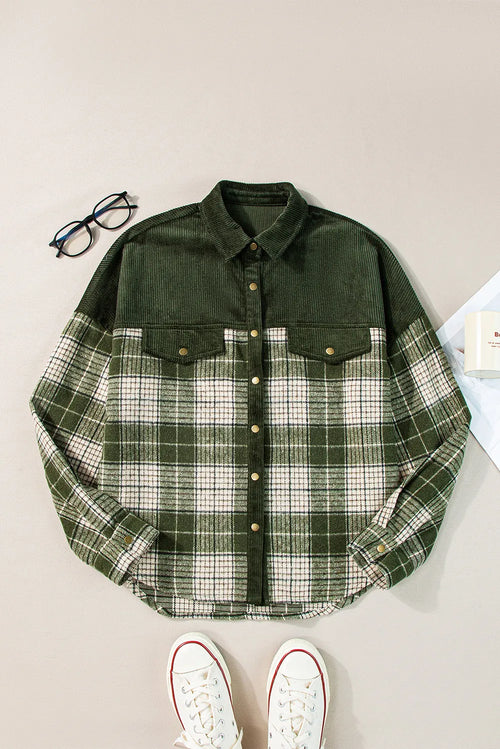 Plaid Button Up Long Sleeve Jacket