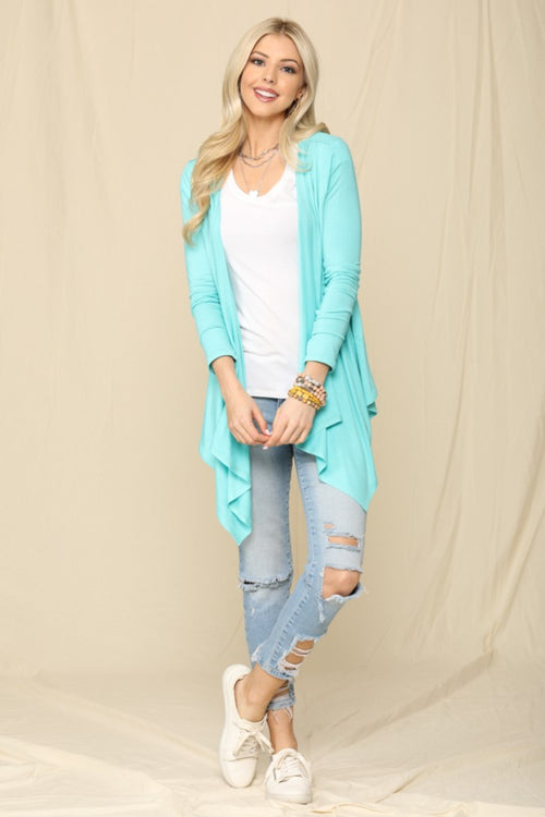 Celeste Full Size Open Front Knit Cardigan