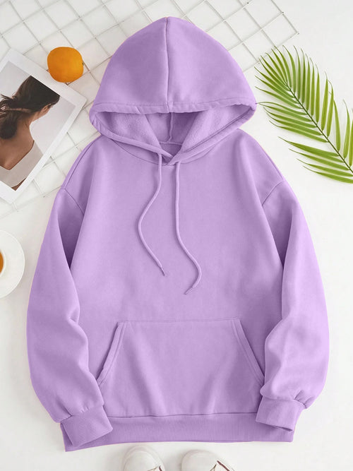 Drawstring Dropped Shoulder Hoodie