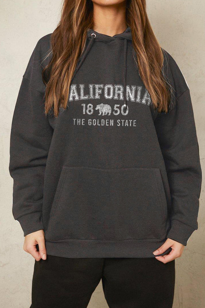 Simply Love Full Size CALIFORNIA 1850 THE GOLDEN STATE Graphic Hoodie