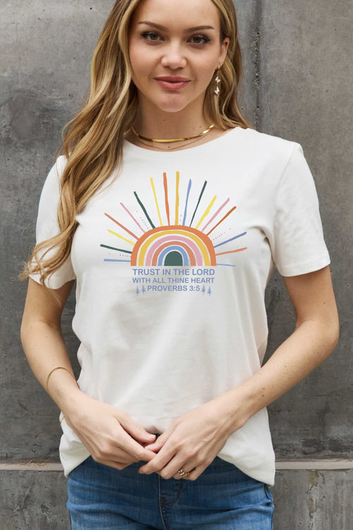 Simply Love Full Size Rainbow Graphic Cotton Tee