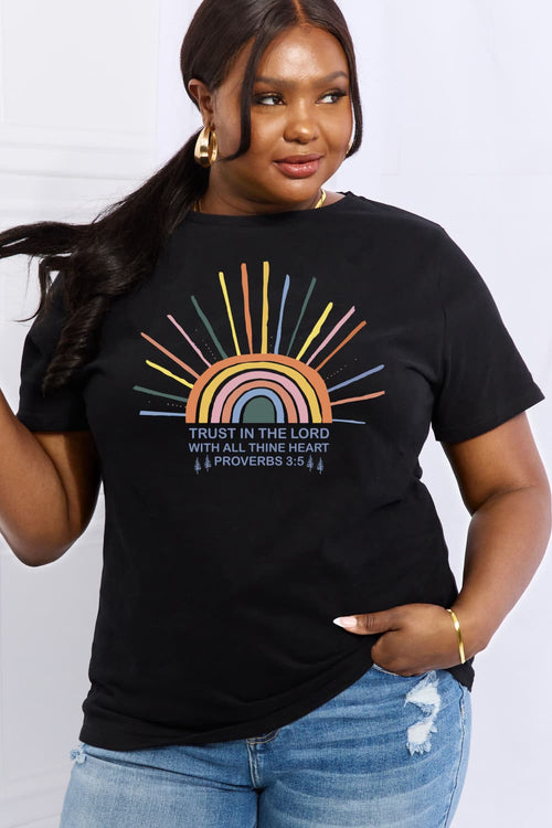 Simply Love Full Size Rainbow Graphic Cotton Tee