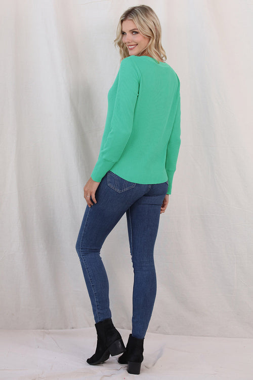 Buttoned Notched Neck Long Sleeve T-Shirt