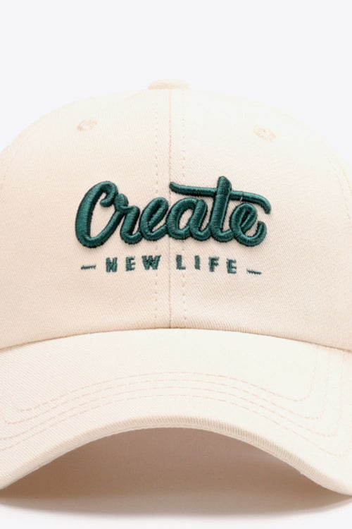 CREATE NEW LIFE Adjustable Cotton Baseball Cap