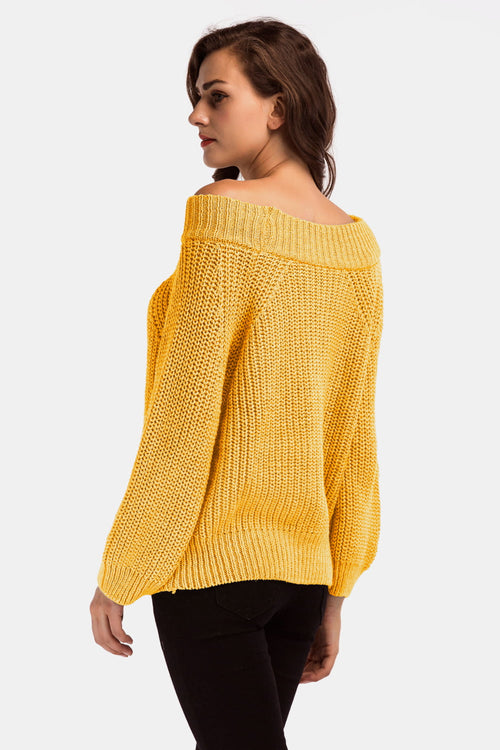 Off-Shoulder Long Sleeve Sweater