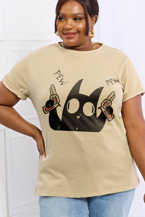 Simply Love Full Size PEW PEW Graphic Cotton Tee