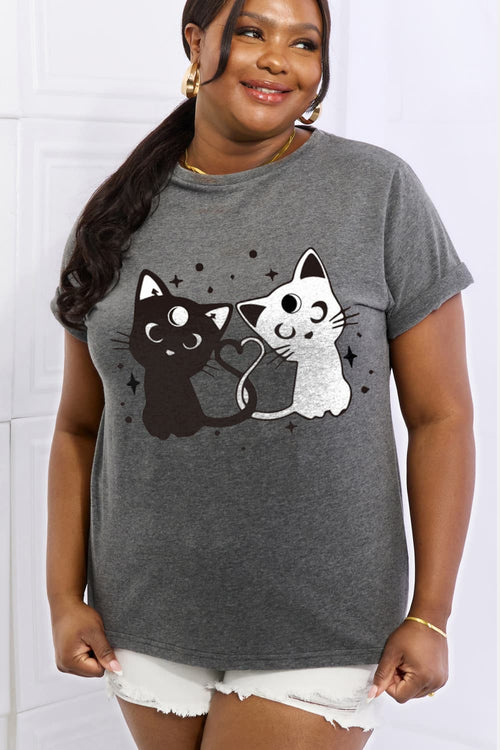 Simply Love Full Size Cats Graphic Cotton Tee